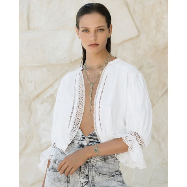 Marie Laure Chamorel ilgas sidabro kaklo papuošalas 